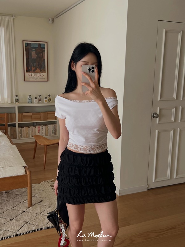 (限量)歐美皺感短裙